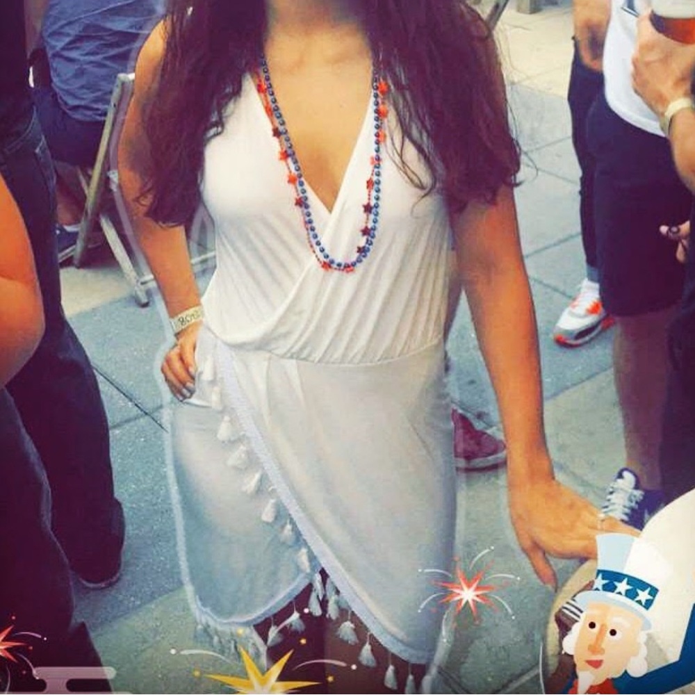 Boohoo White Tassle Dress
